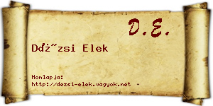 Dézsi Elek névjegykártya