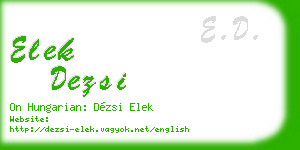 elek dezsi business card